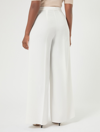 Triacetate cady trousers - WHITE - Marina Rinaldi - 4