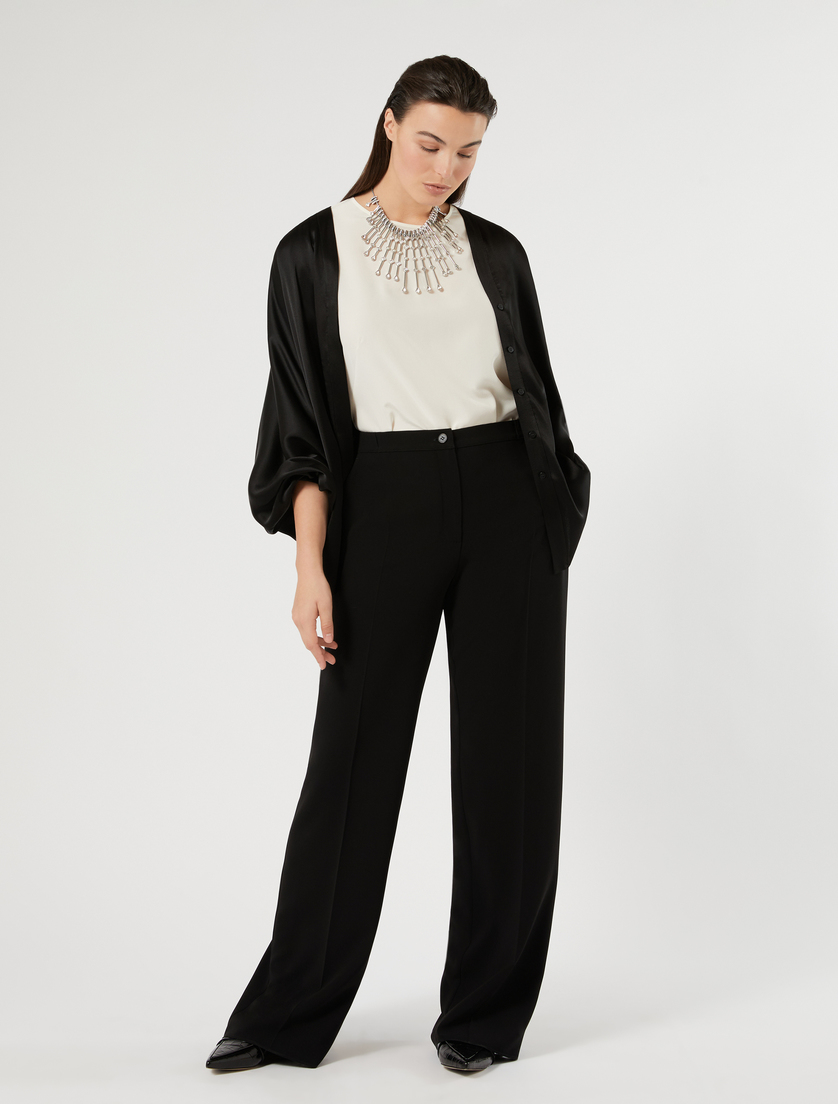 Straight-fit cady trousers - BLACK - Marina Rinaldi - 2