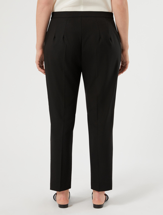 Straight-fit pure woollen cloth trousers - BLACK - Marina Rinaldi - 4