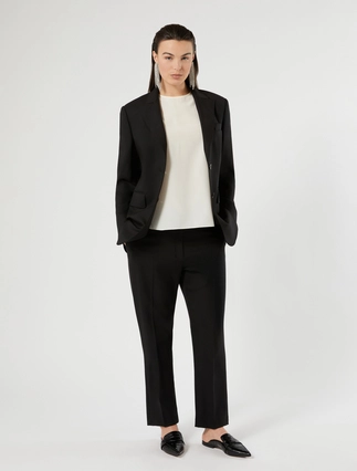 Straight-fit pure woollen cloth trousers - Marina Rinaldi