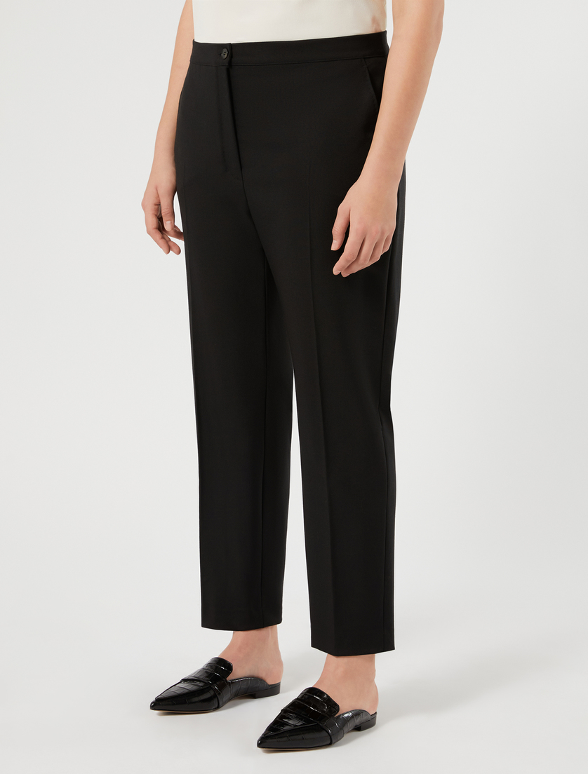 Gerade Hose aus reinem Wollcanvas - SCHWARZ - Marina Rinaldi - 3