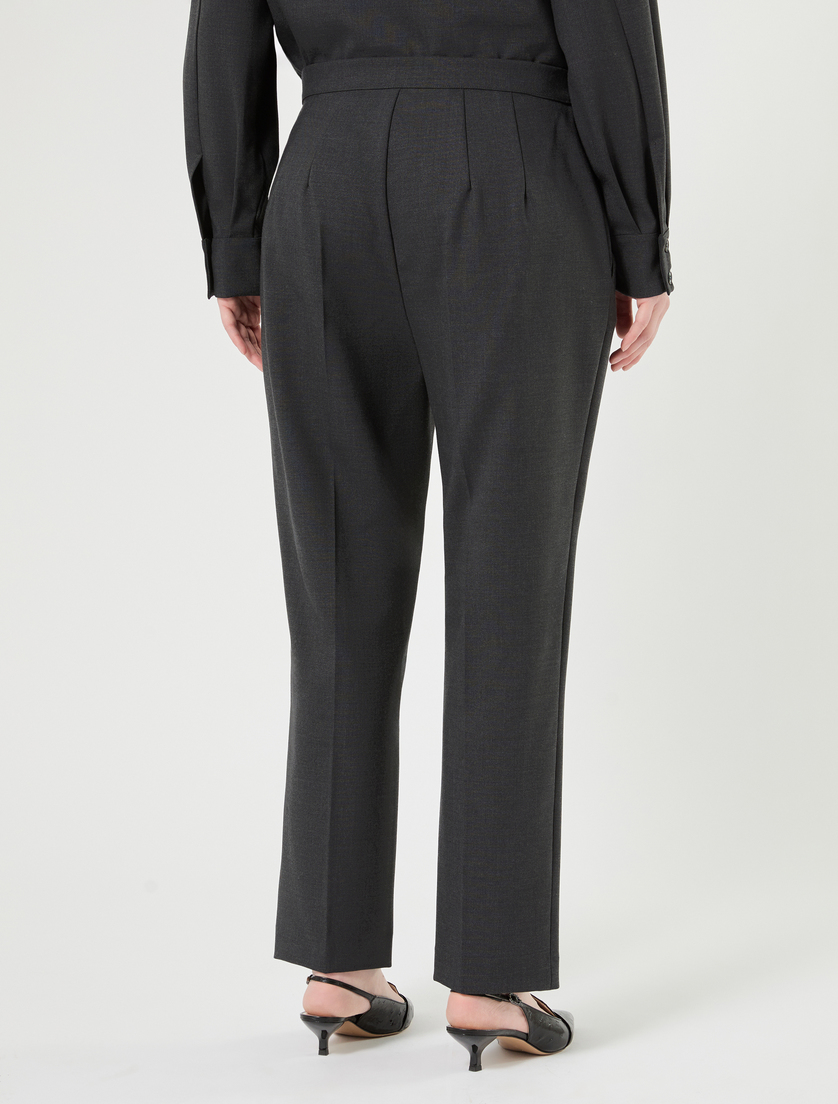 Gerade Hose aus reinem Wollcanvas - ANTHRAZIT - Marina Rinaldi - 4