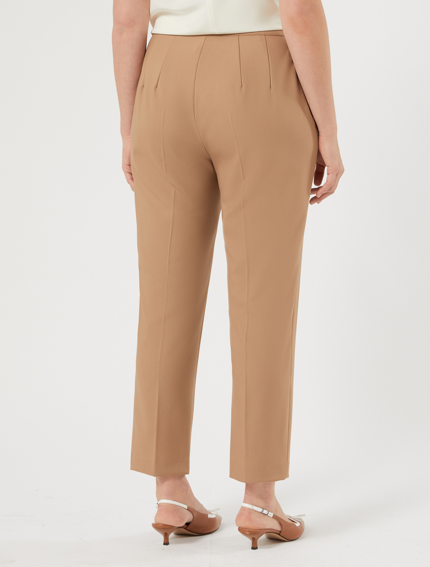 Gerade Hose aus reinem Wollcanvas - KAMEL - Marina Rinaldi - 4