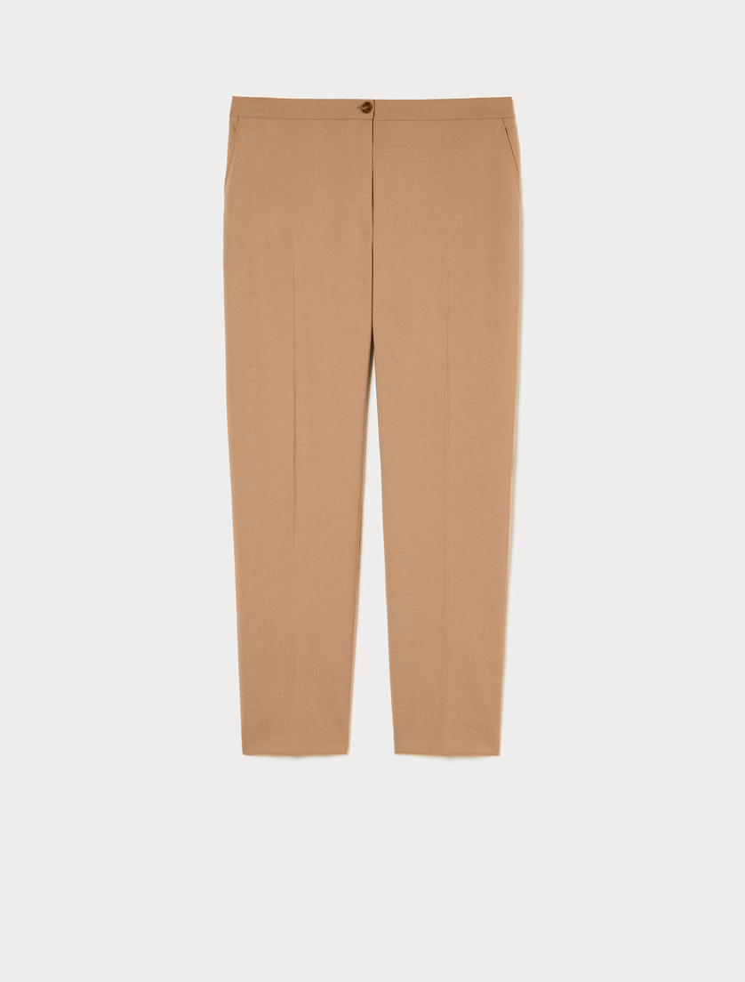 Gerade Hose aus reinem Wollcanvas - KAMEL - Marina Rinaldi