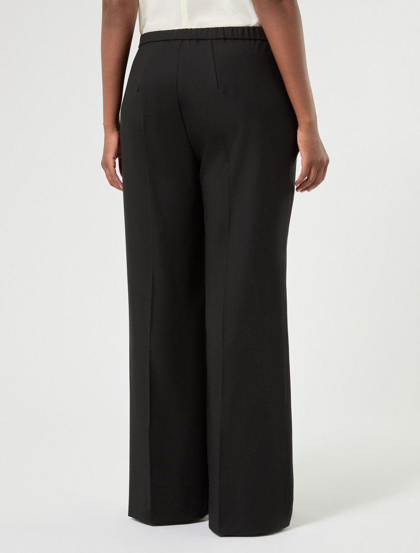 Wide-fit pure woollen cloth trousers - BLACK - Marina Rinaldi - 4