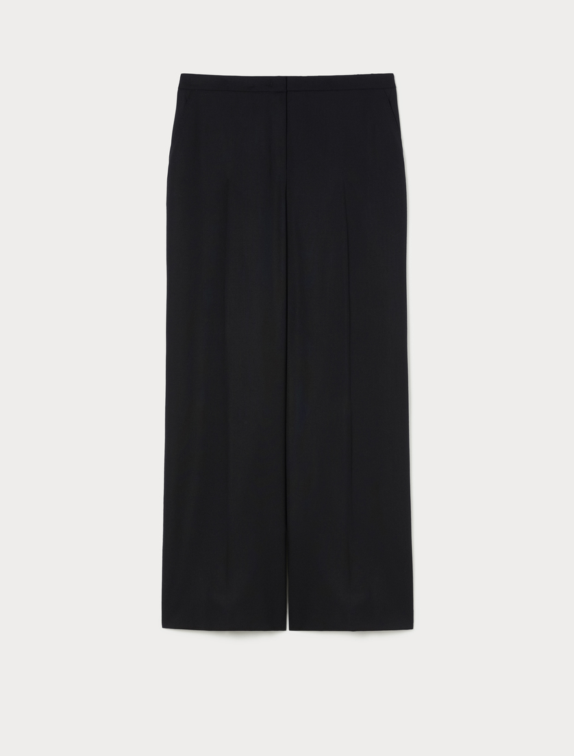 Wide-fit pure woollen cloth trousers - BLACK - Marina Rinaldi
