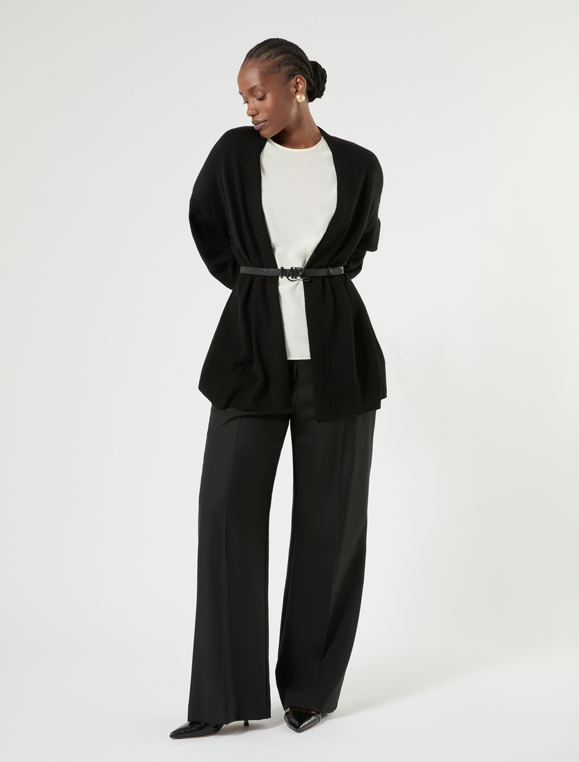Wide-fit pure woollen cloth trousers - BLACK - Marina Rinaldi - 2