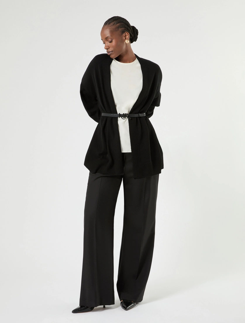 Wide-fit pure woollen cloth trousers - Marina Rinaldi