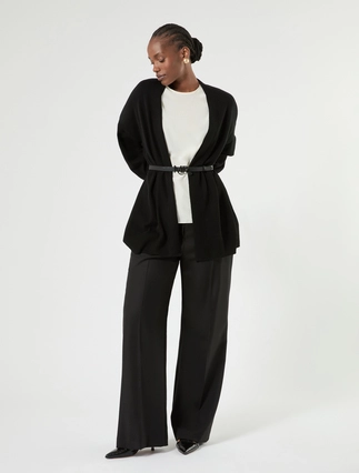 Wide-fit pure woollen cloth trousers - Marina Rinaldi