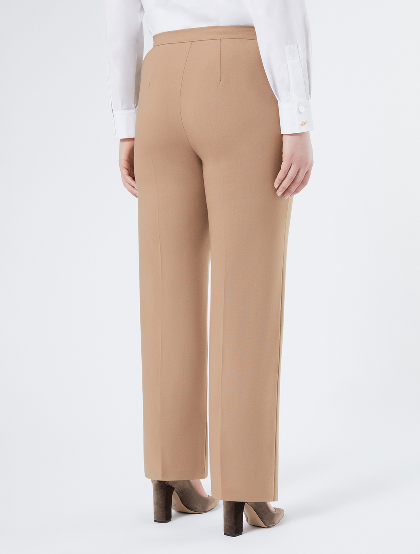 Wide-fit pure woollen cloth trousers - CAMEL - Marina Rinaldi - 4