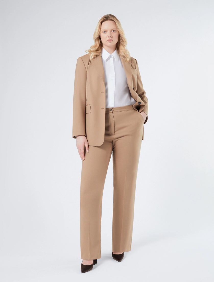 Wide-fit pure woollen cloth trousers - Marina Rinaldi