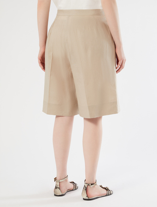 Linen canvas Bermuda shorts - BEIGE - Marina Rinaldi - 4