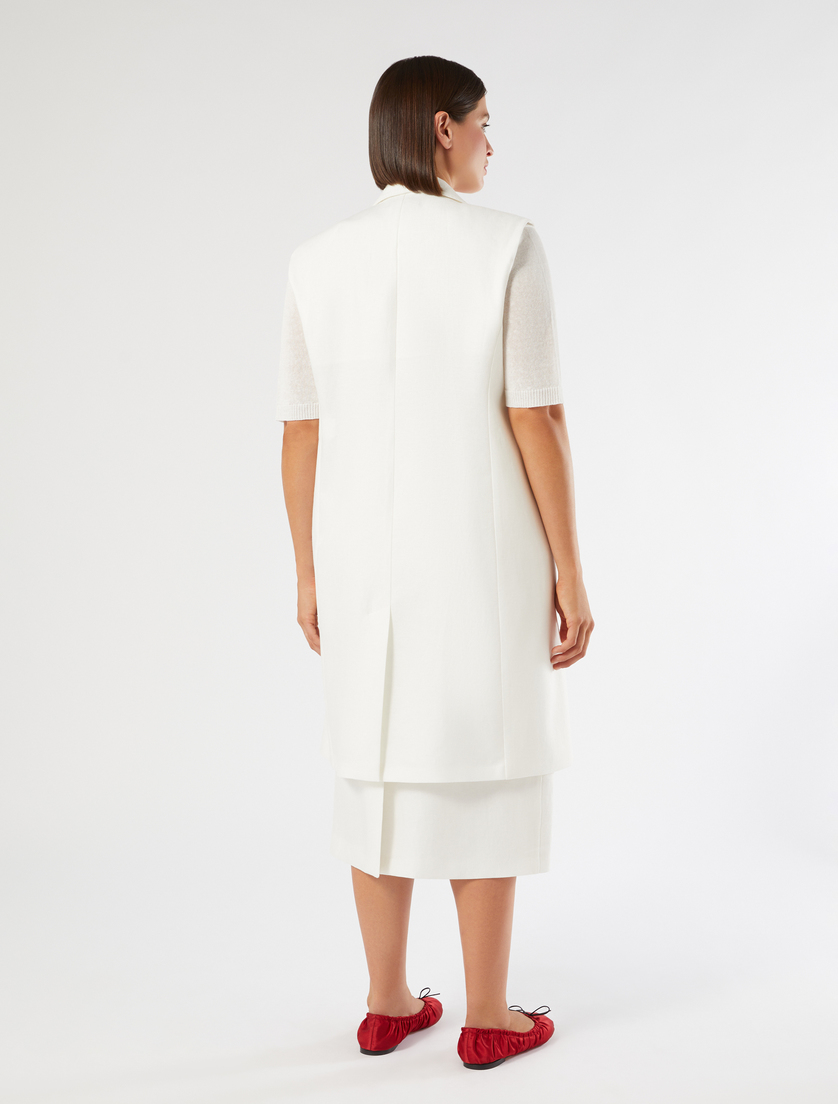 Linen gilet - WHITE - Marina Rinaldi - 4