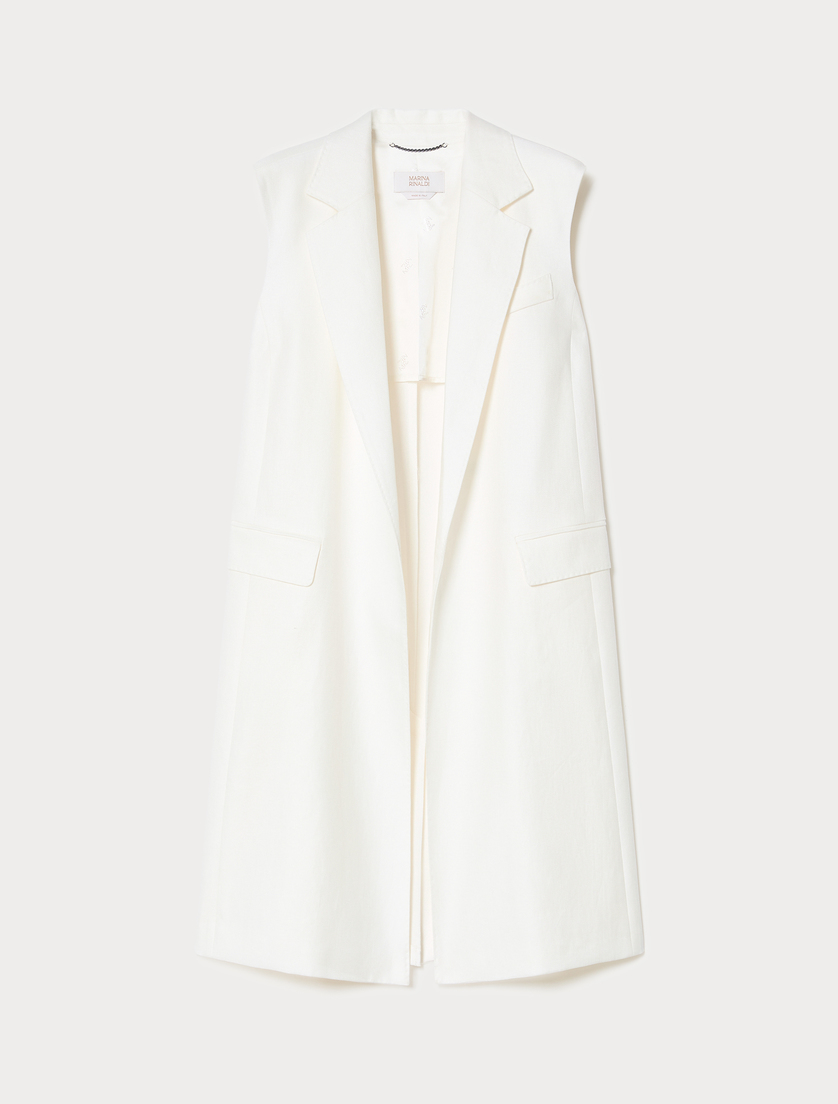 Linen gilet - WHITE - Marina Rinaldi
