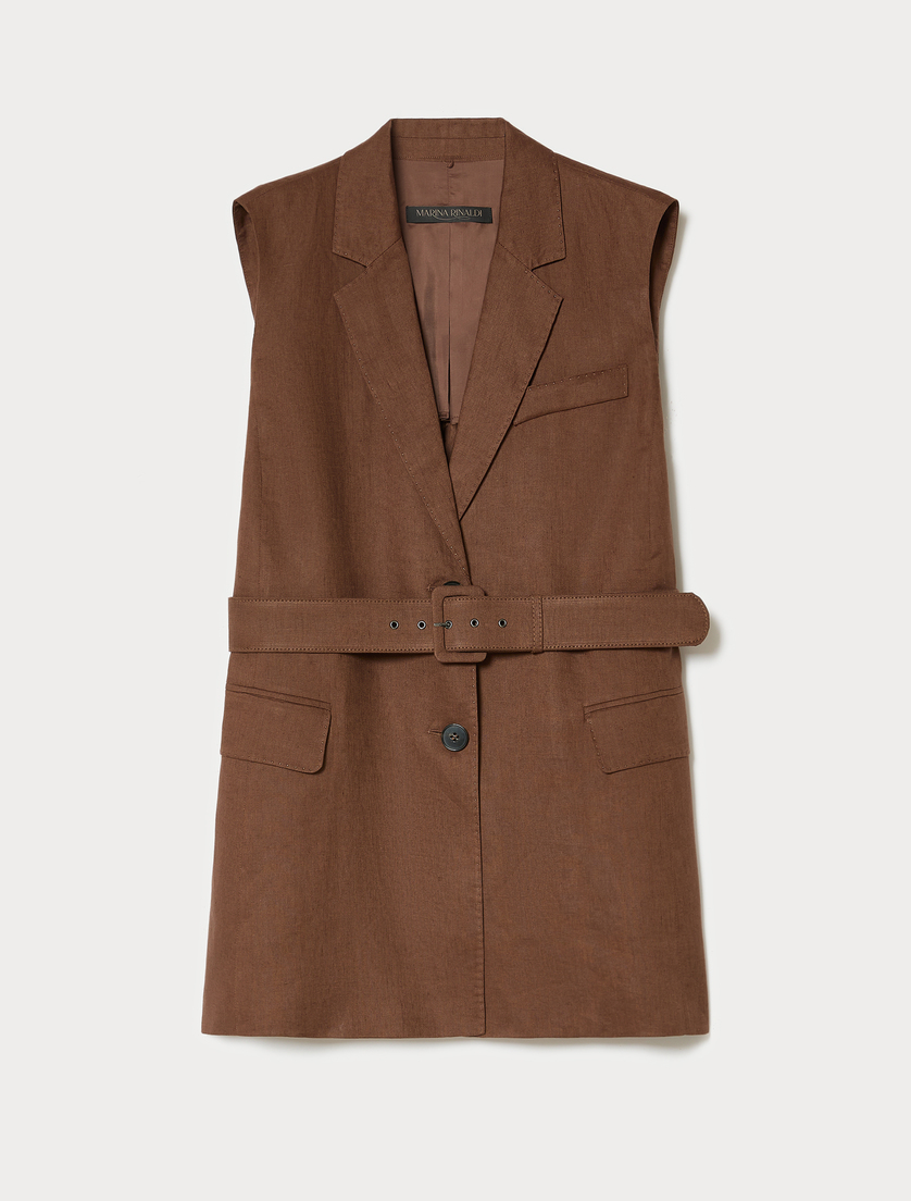 Linen canvas gilet - COCOA - Marina Rinaldi
