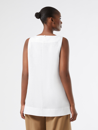 Linen canvas top - OPTICAL WHITE - Marina Rinaldi - 4