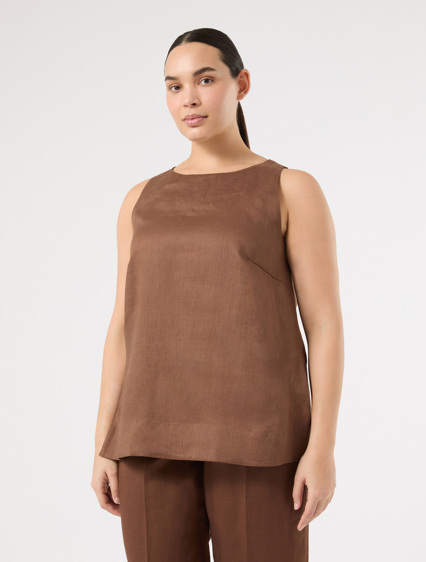 Linen canvas top - COCOA - Marina Rinaldi - 3