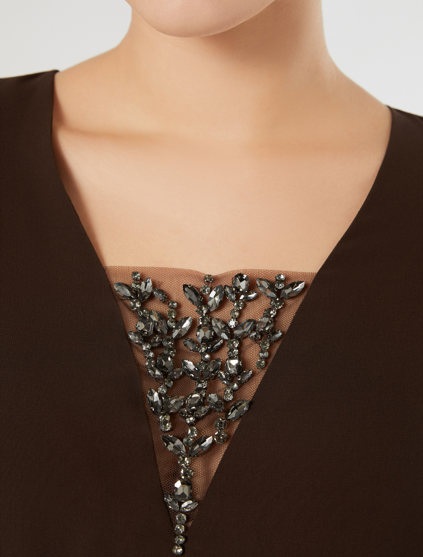 Georgette top - DARK BROWN - Marina Rinaldi - 5