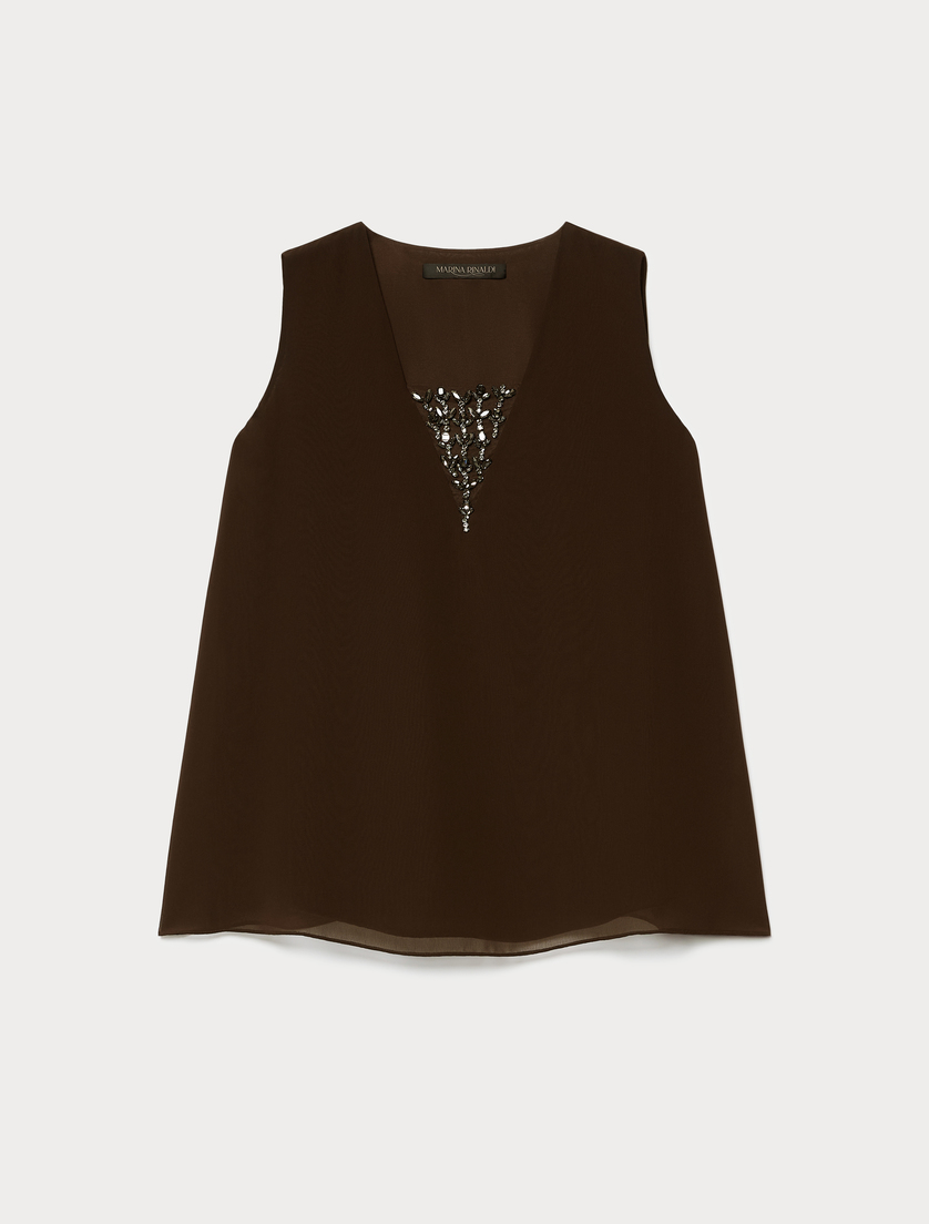Georgette top - DARK BROWN - Marina Rinaldi