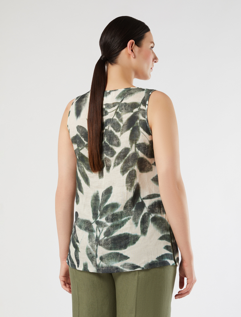 Top in tela di lino - VERDE OLIVA - Marina Rinaldi - 4