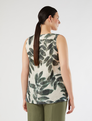 Linen canvas top - OLIVE GREEN - Marina Rinaldi - 4