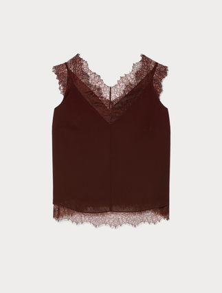 Georgette and lace top - Marina Rinaldi