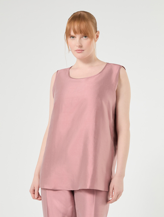 Light shantung silk top - PINK - Marina Rinaldi - 3