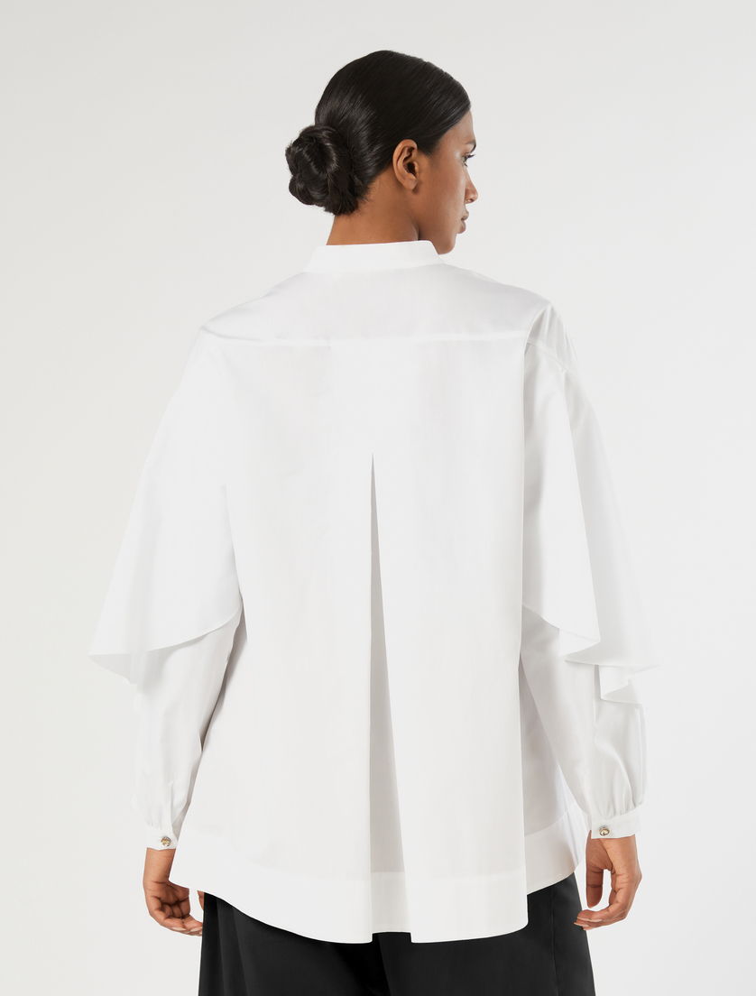 Cotton poplin tunic - OPTICAL WHITE - Marina Rinaldi - 4