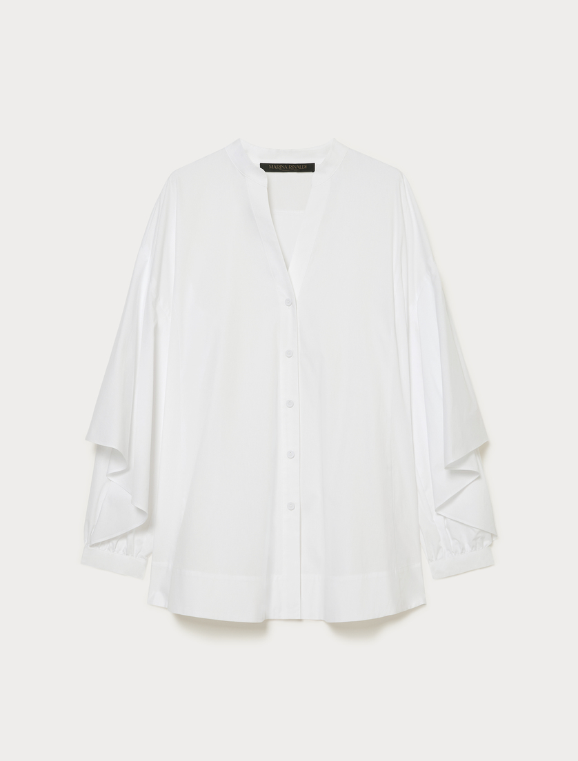 Cotton poplin tunic - OPTICAL WHITE - Marina Rinaldi