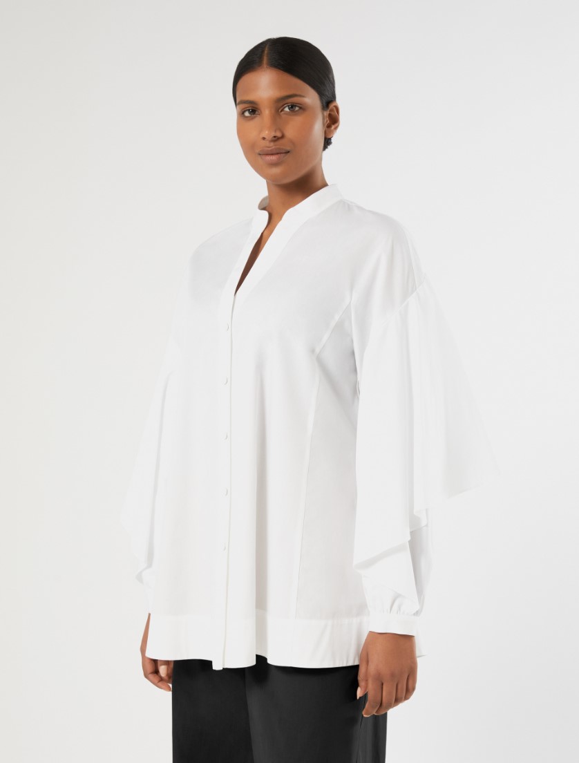 Cotton poplin tunic - OPTICAL WHITE - Marina Rinaldi - 3