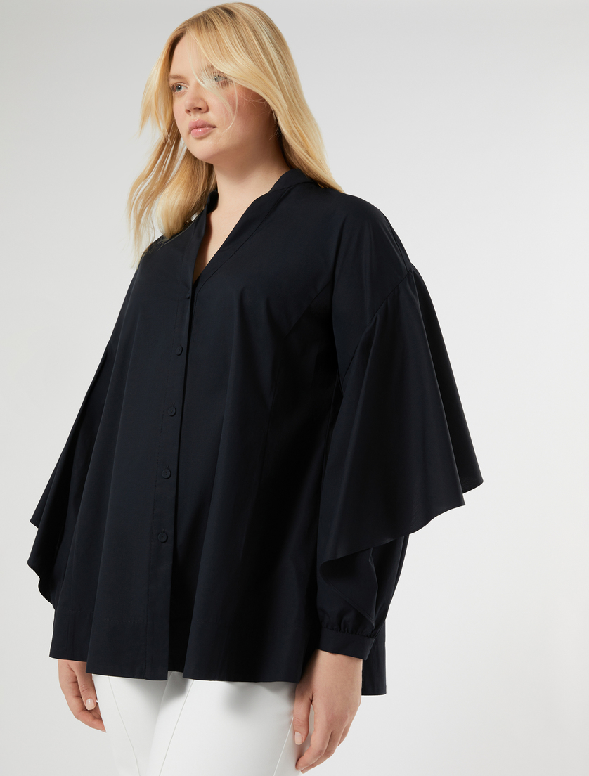 Cotton poplin tunic - BLACK - Marina Rinaldi - 5