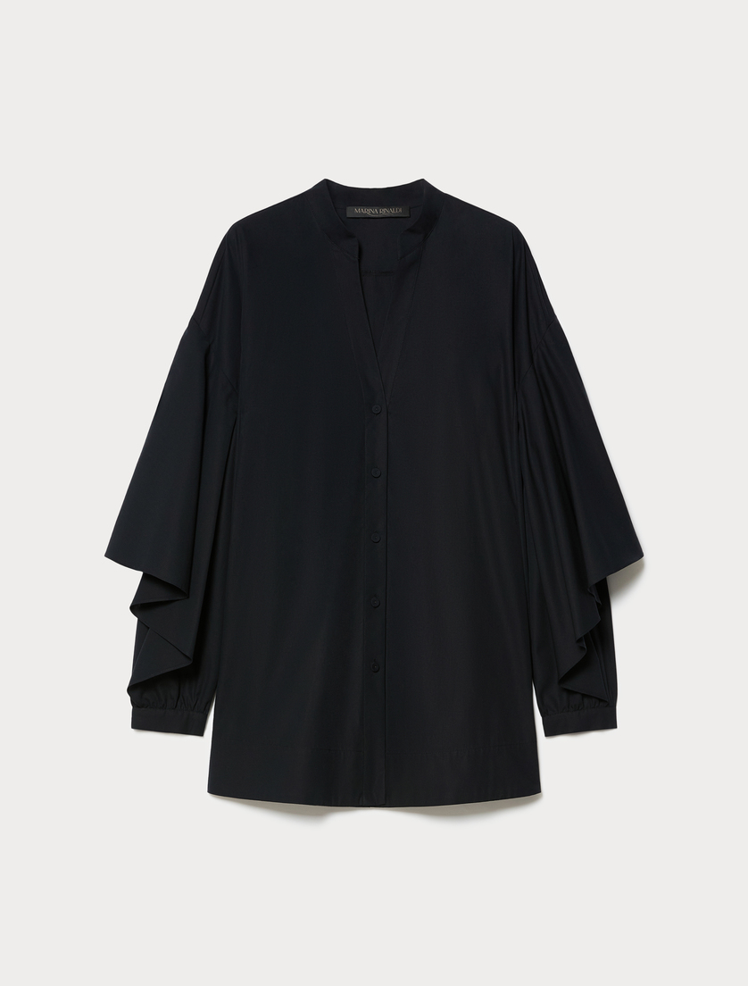 Cotton poplin tunic - BLACK - Marina Rinaldi