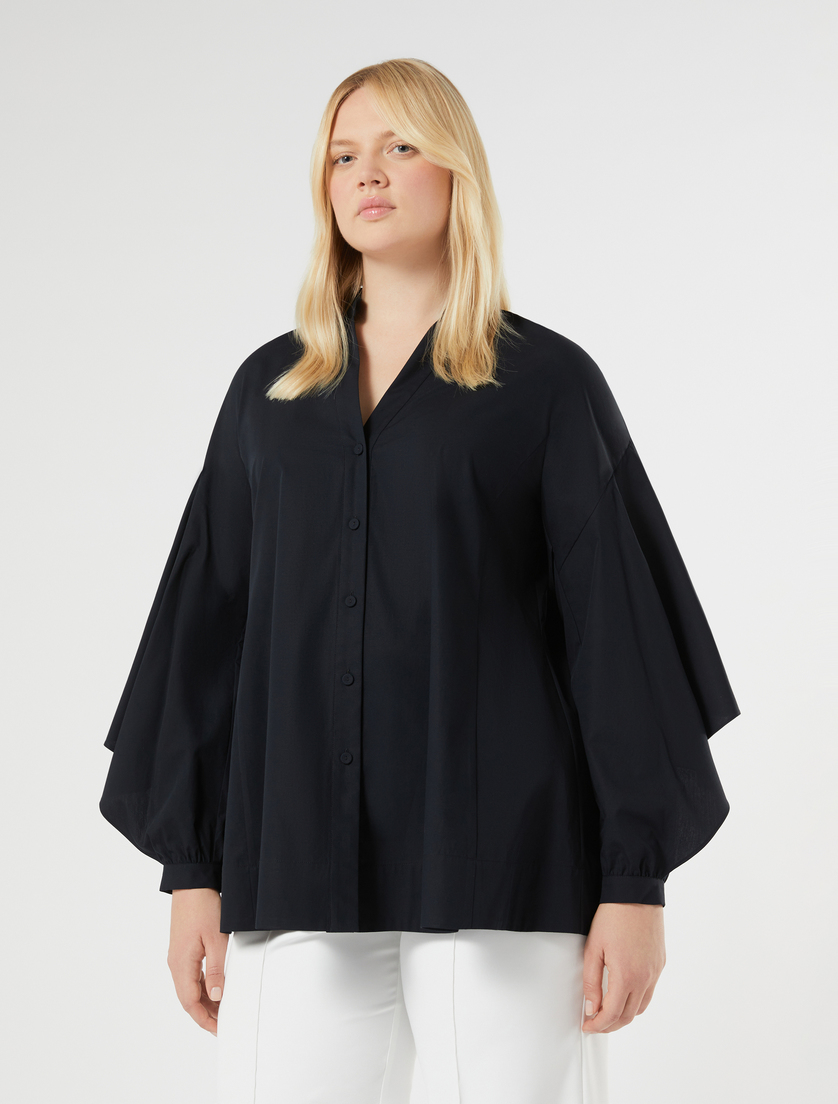 Cotton poplin tunic - BLACK - Marina Rinaldi - 3