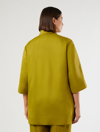 Linen canvas tunic - OLIVE GREEN - Marina Rinaldi - 4