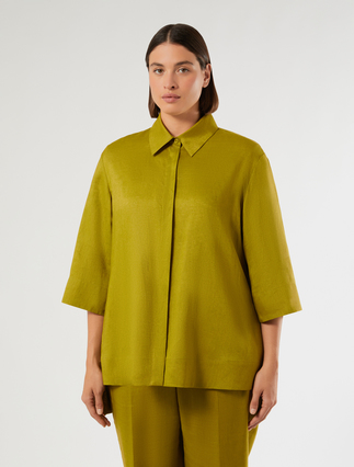 Linen canvas tunic - OLIVE GREEN