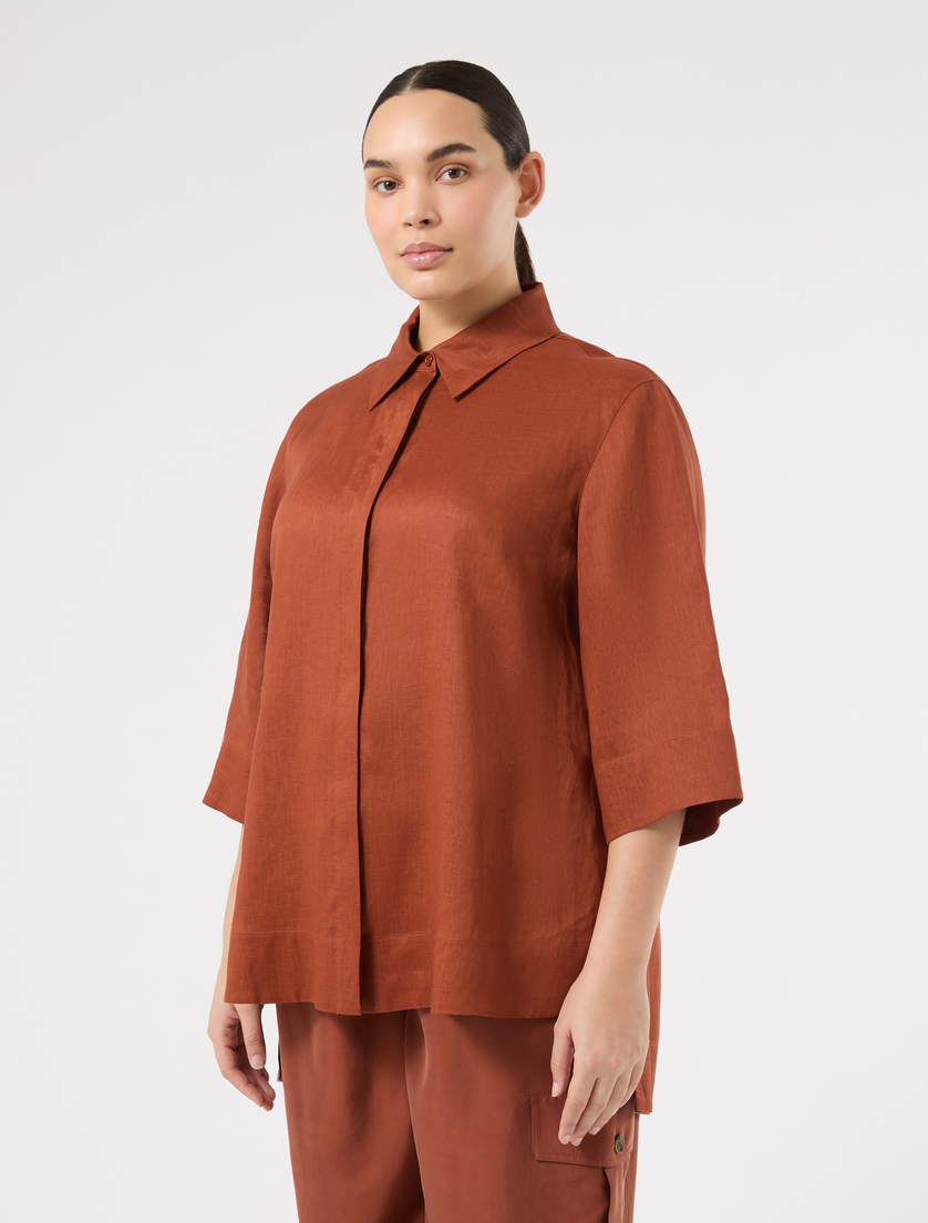 Linen canvas tunic - AMBER - Marina Rinaldi - 3