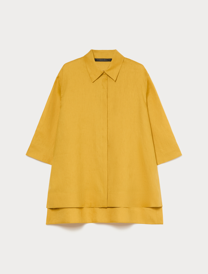 Linen canvas tunic - HONEY - Marina Rinaldi