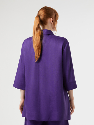 Linen canvas tunic - PURPLE - Marina Rinaldi - 4