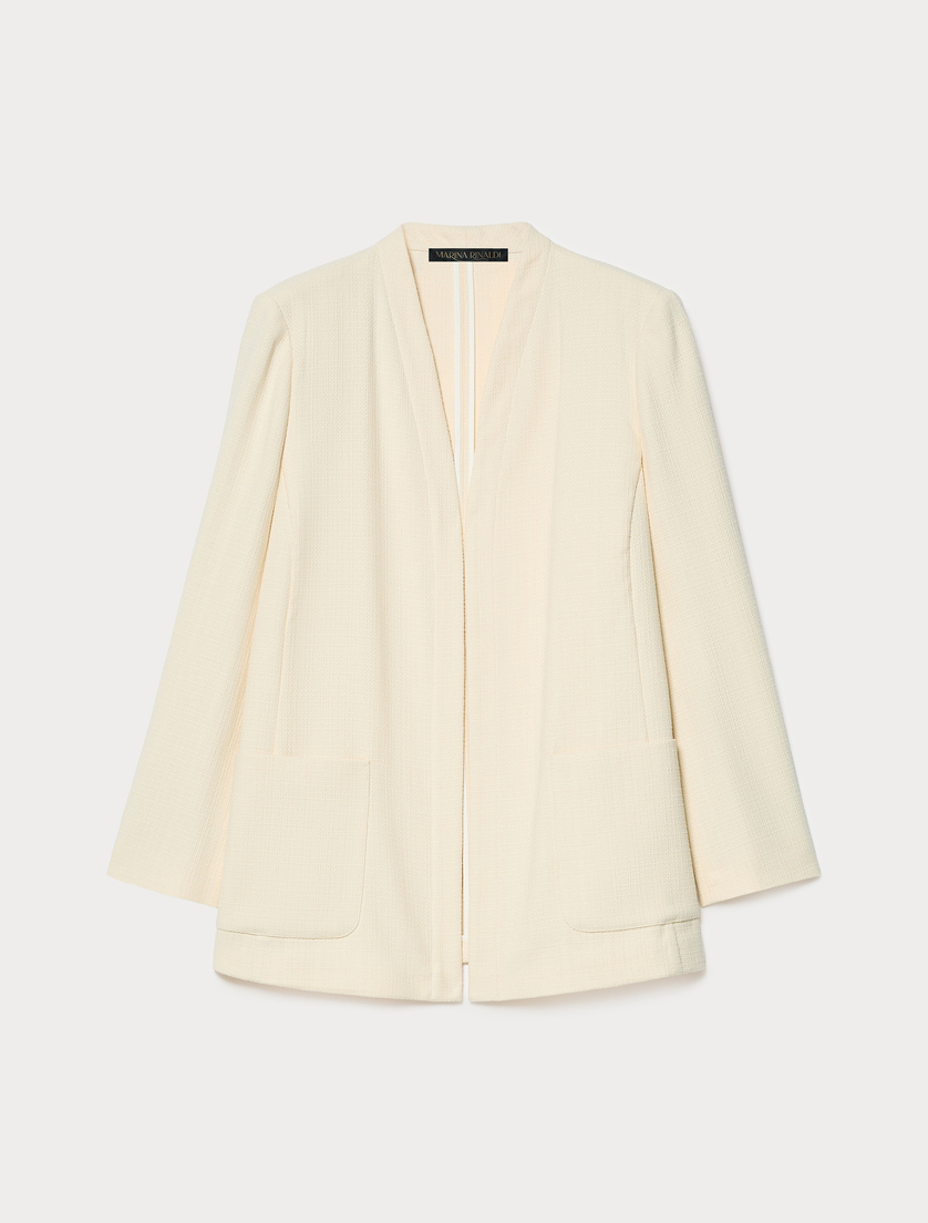 Cotton basketweave tunic - IVORY - Marina Rinaldi