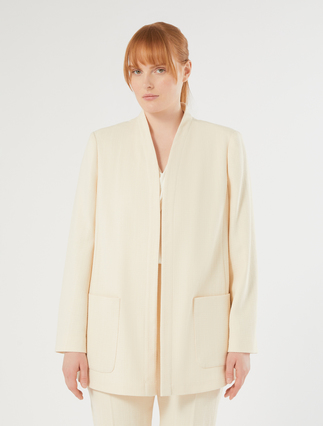 Cotton basketweave tunic - IVORY