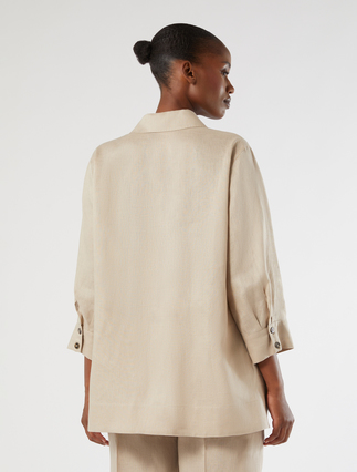 Linen canvas tunic - BEIGE - Marina Rinaldi - 4