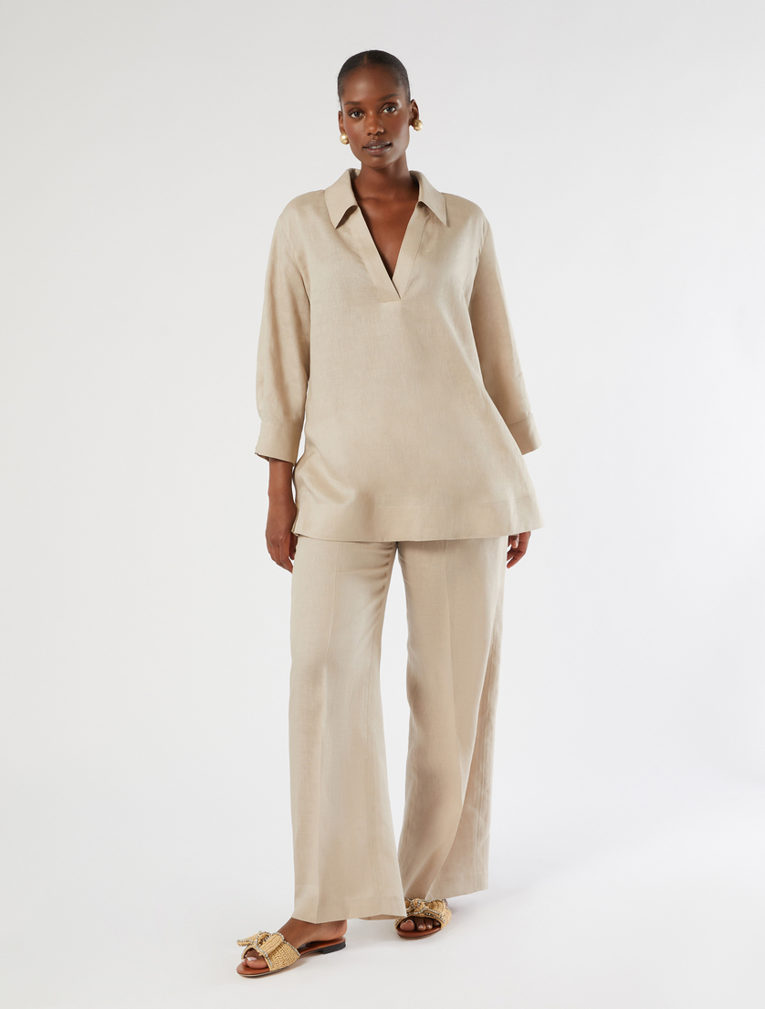 Linen canvas tunic - BEIGE - Marina Rinaldi - 2