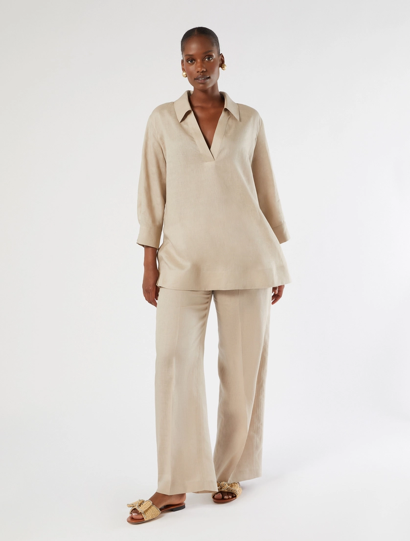 Tunika aus Leinencanvas - BEIGE - Marina Rinaldi - 2
