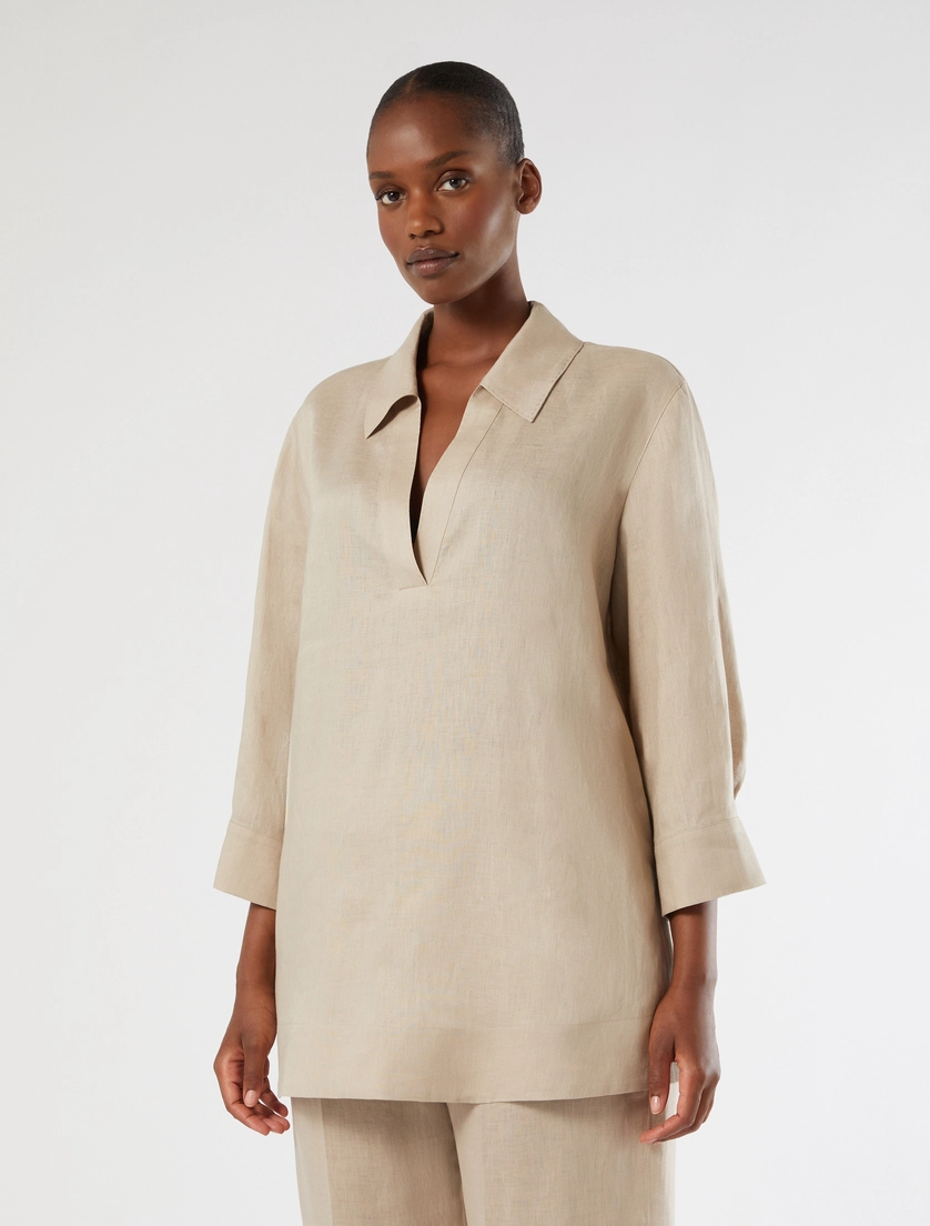 Tunika aus Leinencanvas - BEIGE - Marina Rinaldi - 3