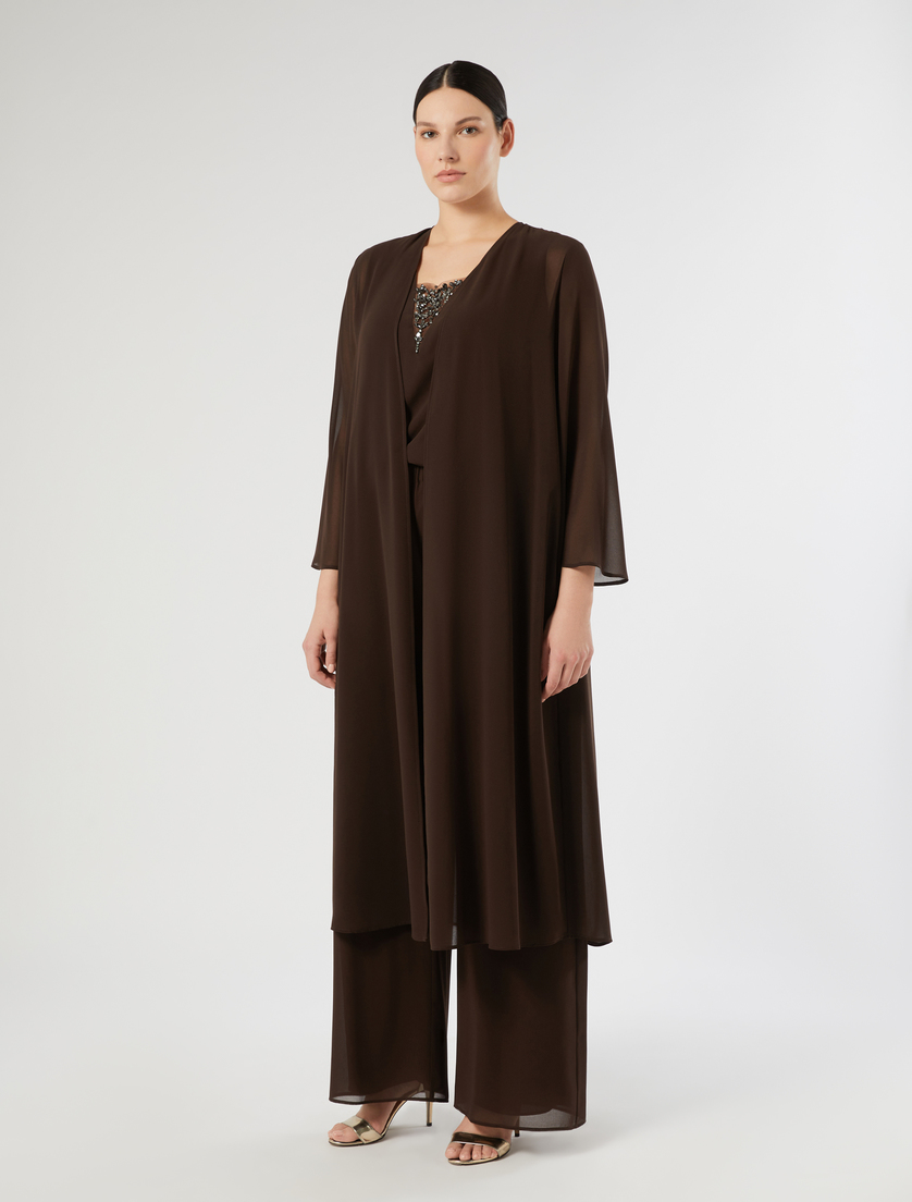 Long georgette tunic - DARK BROWN - Marina Rinaldi - 3