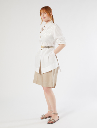 Embroidered linen canvas tunic - Marina Rinaldi