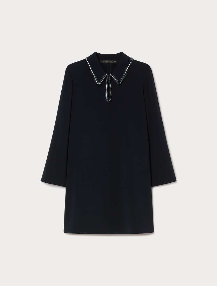 Casacca in cady con ricamo - BLU NOTTE - Marina Rinaldi