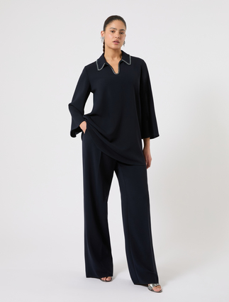 Embroidered cady tunic - Marina Rinaldi