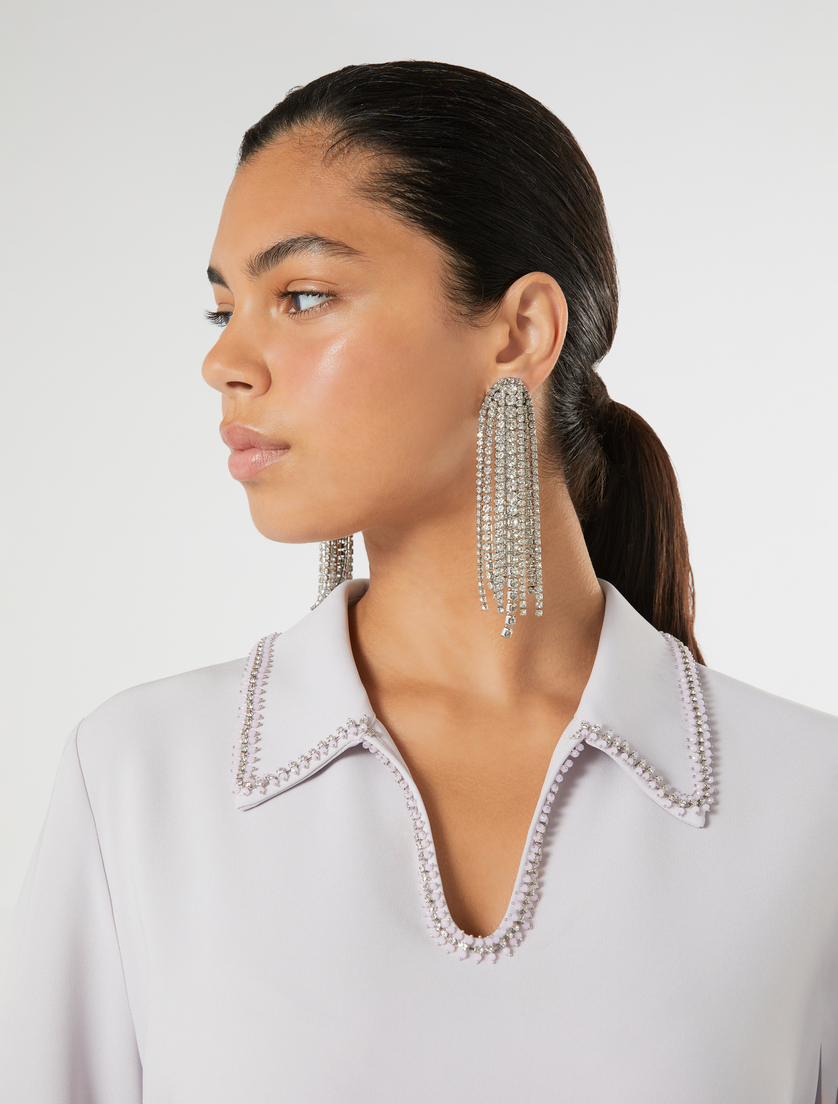 Embroidered cady tunic - LAVENDER - Marina Rinaldi - 5