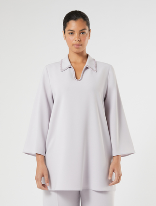 Embroidered cady tunic - LAVENDER
